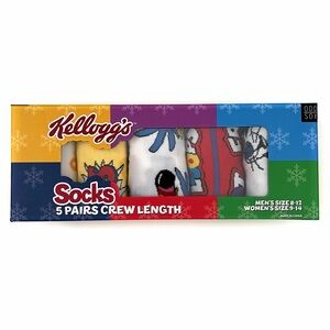 Odd Sox Kellogg’s Cereal Crew Socks Mens Womens Gifts Froot Loops Frosted Flakes